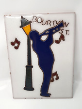 NEW ORLEANS LA Bourbon Street Louis Armstrong Trumpet Decorative Tile Ceramic picture