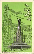 Monument de la Fois & Chateau Frontenac Quebec Canada Postcard 1930s St. Onge picture