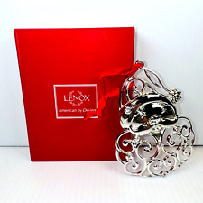 LENOX - Sparkle & Scroll Collection - Silverplated SANTA Christmas Ornament New picture