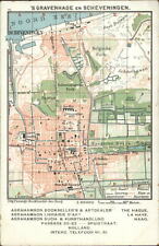 Gravenhage & Scheveningen Netherlands Map c1905 Postcard picture