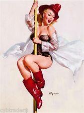 Sexy Pinup 1940's Fired Dept. Girl On Pole  Refrigerator / Tool Box Magnet picture