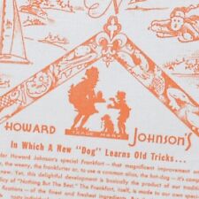 1950s Howard Johnson's Ice Cream Shoppe Grill Restaurant Placemat Des Moines IA picture