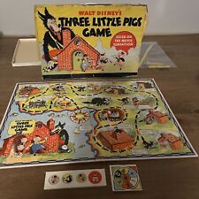 RARE VINTAGE 1933 Walt Disney's Three Little Pigs Wolf BOARD GAME COMPLETE VHTF picture