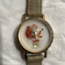 Vintage  Sparkling Christmas Santa Claus Leather Swiss Wrist Watch   (1/2 OFF) picture