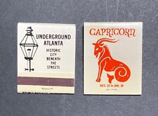 Vintage Underground Atlanta 2 Full Matchbook Covers Capricorn Zodiac Sign picture