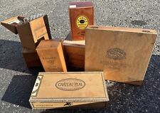 7 empty cigar boxes (1 W/ 10 Glass Cigar Holders)Crafts Trinkets Sewing Jewelry picture