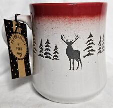 NWT* Peppermint & Pine Christmas Coffee Tea Mug Cup Deer/Snow Winter Scene (Ed2) picture