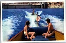 Water Skiing on Lake Mead, Union Pacific Pictorial c1963 Vintage Postcard T23 picture