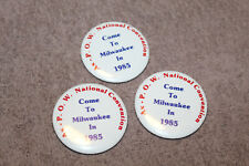 3 - Original U.S. P.O.W. (Prisoner of War) Buttons from 85' Milwaukee Convention picture