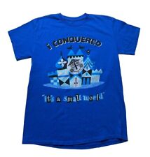 Disney Parks I Conquered Its A Small World Blue T-shirt Adult Unisex Medium MD picture