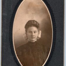 ID'd c1900s Cute Edwardian Hair Young Lady Cabinet Card Photo Patty Landes 2E picture