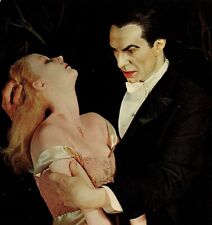Vtg Postcard Dracula Vampire Bite Girl Wax Museum Gothic Horror Buena Park CA picture