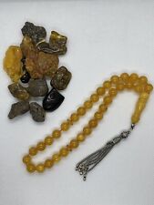 natural baltic amber rosary beads vintage picture