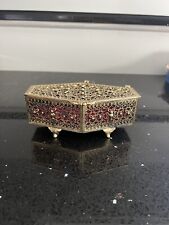 Vintage Gold  Filigree Jewelry or Trinket box picture