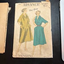 Vintage 50s Advance Pattern 6107 Housecoat or Dress SZ 16 Rare 1952 picture