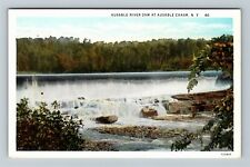 Ausable Chasm NY, Ausable River Dam, New York c1930 Vintage Postcard picture