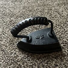 Antique Sad Iron Cast Iron Embossed W Number 8 Victorian Clothes Press picture