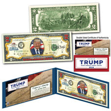 Donald Trump President Declaration of Independence $2 U.S. Bill Genuine Currency picture
