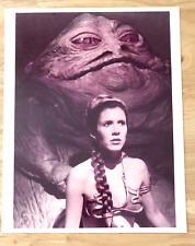 VINTAGE STAR WARS SLAVE LEIA & JABBA THE HUTT GLOSSY PROMOTIONAL B & W PHOTO picture