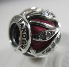 Nature's Radiance Synthetic Ruby Red Crystal & Clear CZ Pandora Charm w/pouch picture