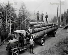 Old Log Truck 1920s  8x10 Photo picture
