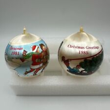 Vintage 1981 & 1985 Christmas Ornament Annual Satin Ball - Mark Alvin picture