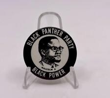 Vintage 1960s BLACK PANTHER PARTY Pin Button MALCOM X pinback POWER Rare union picture