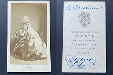 Tourtin, Paris, the actress Virginie Dejazet, the dowager, circa 1865, dedication picture