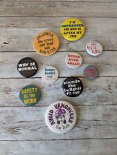 True Vintage 80s Lot of Pin Back Buttons Counter Culture Novelty  picture