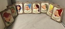 RARE 1958 Snow White & the 7 Dwarfs Wall Hanging Set 5x7 Plastic Molded Plaques picture