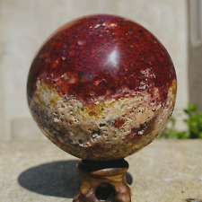 607g Large Red Ocean Jasper Quartz Crystal Sphere Miraculous Ball Reki Specimen picture