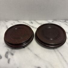 Pair Of Wood Like Bases For Figurines/ Vases Identical Inside Diameter 4”& 4.2” picture