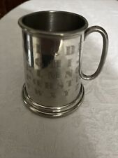 Vtg English Shiny Pewter Sheffield Child's Cup Alphabet & Numbers Engraved 3