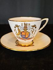 Royal Stafford Cup & Saucer Queen Elizabeth II Coronation Souvenir 6/2/1953 RARE picture