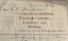 Vintage Billhead Plymouth Pennsylvania Ferguson Frederick Undertakers 1903 picture