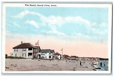 Sound View Connecticut CT Postcard The Beach House Sea Shore Scene 1922 Vintage picture