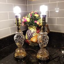 Pair of Vintage NATHAN LAGIN Hand Cut Crystal Lamps Made in Germany picture