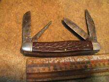 Vintage Powr Kraft 4 Blade Folding Knife Stockman picture