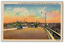 1951 Inter-City Viaduct Connecting Kansas City MO Kansas City Kansas KS Postcard picture