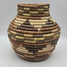 Vintage Hand Woven Coil Basket Vase Southwest  Home Decor Neutrals Boho picture