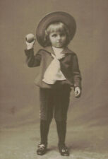 1903 Cute Young Boy Playing with Ball Antique Photograph Cabinet Card Vintage picture
