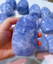 TOP1pc Natural Blue Calcite Quartz Polishing Freeform Crystal Reiki Healing Gem picture