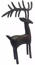 Bronze Reindeer Deer Statue Figurine Vintage MCM Decor 10in VTG picture