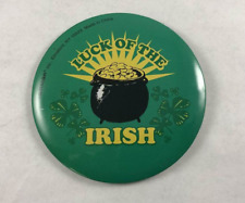Vintage LUCK OF THE IRISH Button / Pin Back ~ Pot Of Gold picture