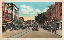 Capitol Street Looking East Jackson Mississippi MS Piano Store c1920 Postcard picture