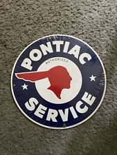 Pontiac Service Metal Sign Garage Vintage Style Wall Decor/ New In Plastic picture