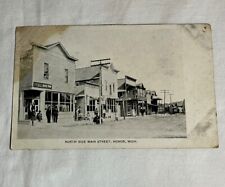 Honor MI RPPC 1911 North Side Main Street Meat Market Dirt Road Michigan picture