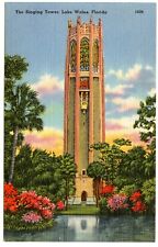 Lake Wales Florida FL - The Singing Tower Built by Edward Bok Linen Postcard picture