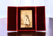Rare Portrait Photograph Middle East Travel Antique Moroccan Leather Frame picture