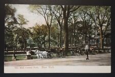 Postcard Central Park New York 1907 The Mall Boy On Roller Skates Goat Carriage  picture